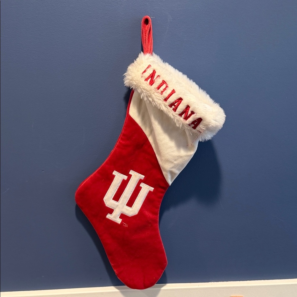 Indiana University Red and White Holiday Stocking